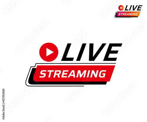live streaming icon. modern sticker for broadcasting, livestream or online stream.
