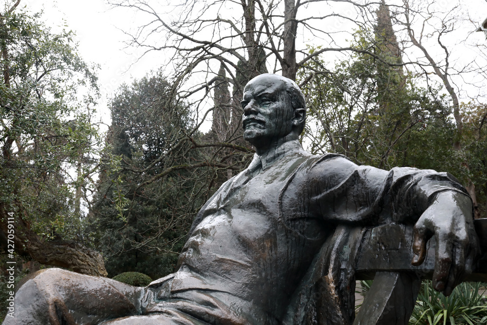 View of monument to Vladimir Lenin in Gurzuf park