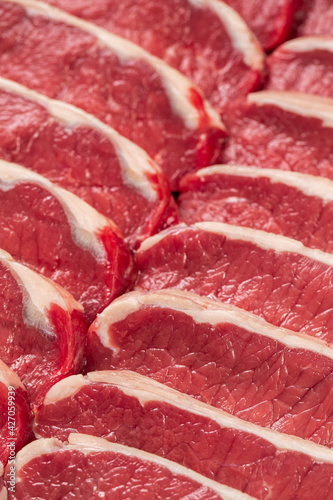 Raw meat for steak in restaurant