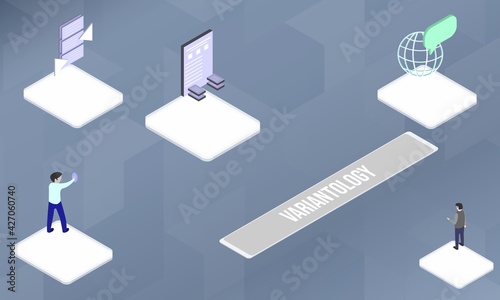 Variantology concept on abstract design photo