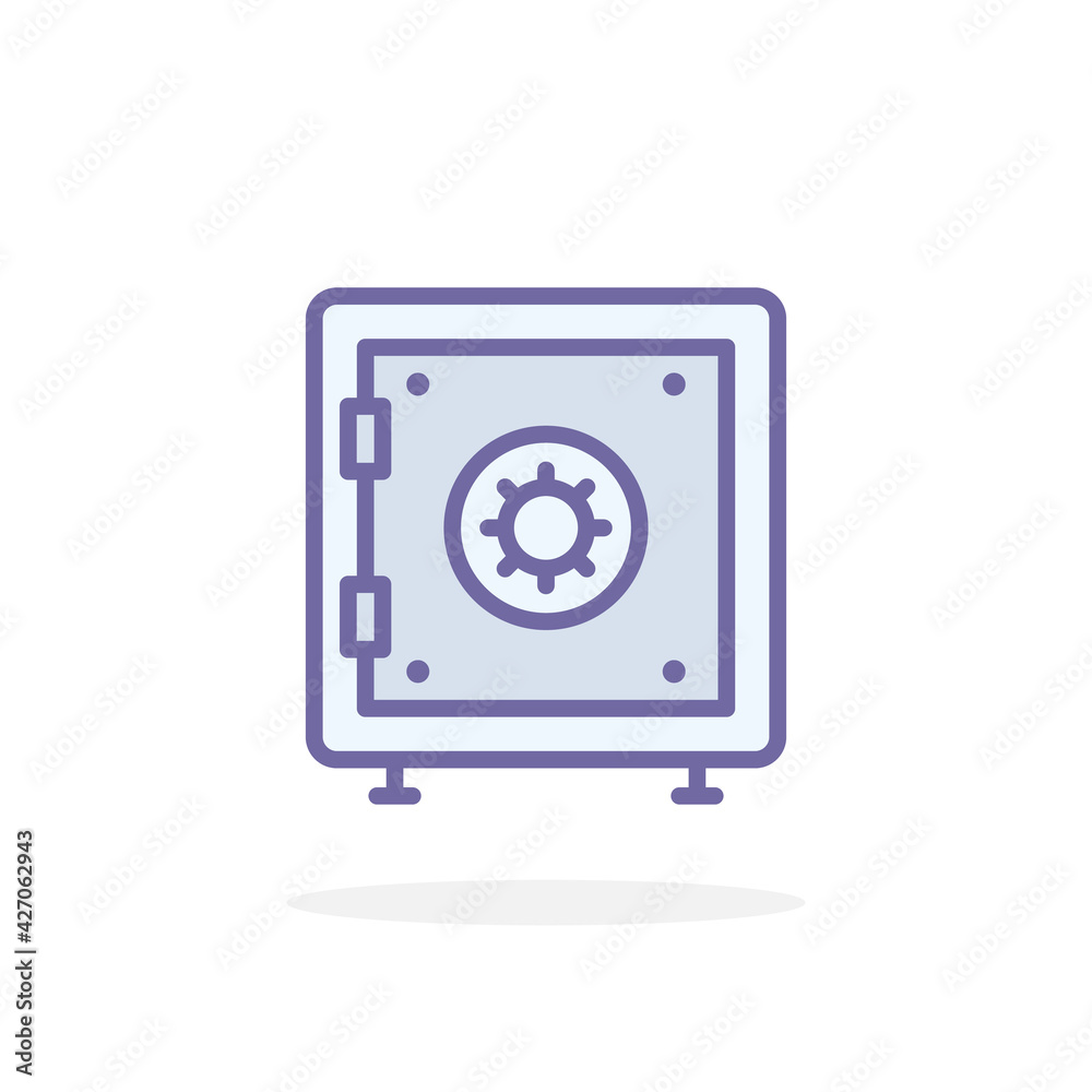 Safe icon in filled outline style.