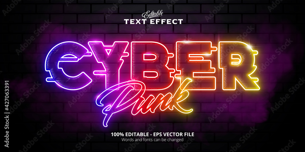 Cyber Punk text effect, neon style editable text effect Cyber Punk text effect, neon style editable text effect