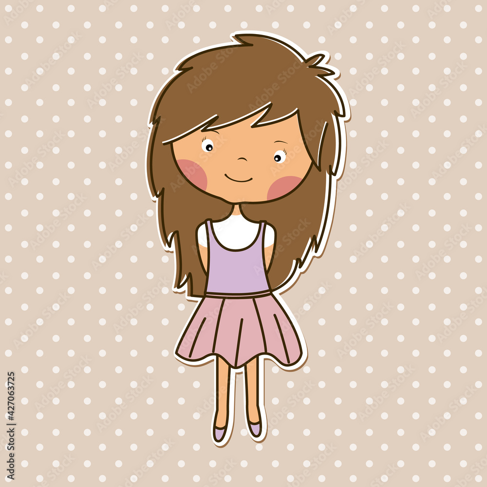 Beautiful little cute girl baby. Vector illustration. Beautiful little cute girl baby. Vector illustration.