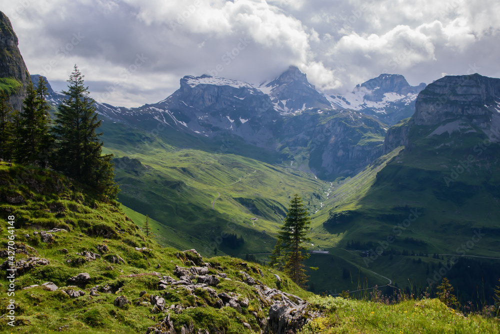 Fototapeta premium Beautiful swiss alpine landscape in summer.