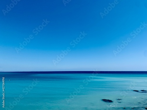 Beautiful blue sea and sky background 