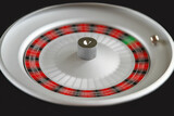 Casino roulette wheel isolated on Black background