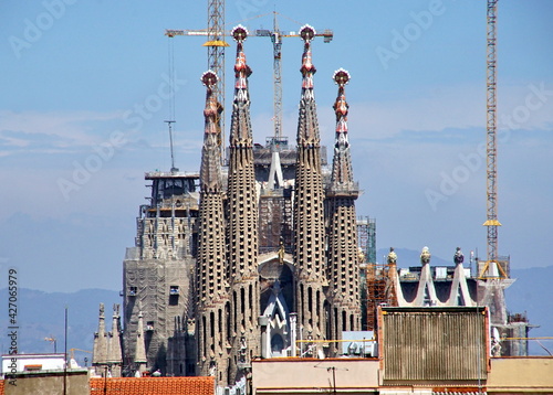 La Sagrada Familia - the impressive cathedral designed by Gaudi, which is being build since 19 March 1882 and is not finished yet, Barcelona, Spain. © khalid