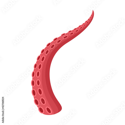 Tentacle of octopus vector cartoon icon. Vector illustration octopus on white background. Isolated cartoon illustration icon of tentacle .