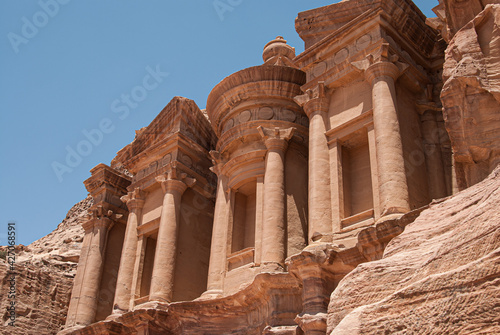 View of great temple at Petra, Jordan