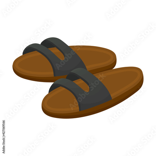 Sandal vector cartoon icon. Vector illustration flipflop on white background. Isolated cartoon illustration icon of sandal.