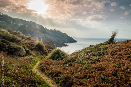 Beautiful sunset while hiking the Camino del Norte, Pais Vasco 