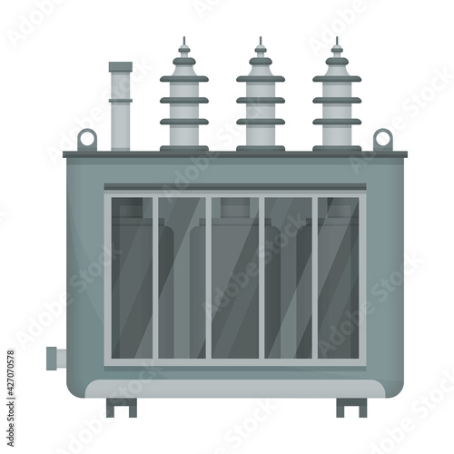 Transformer vector cartoon icon. Vector illustration electric equipment on white background. Isolated cartoon illustration icon of transformer.