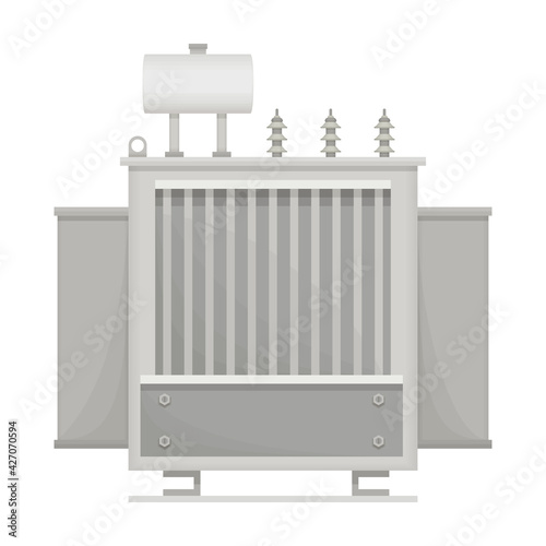 Transformer vector cartoon icon. Vector illustration electric equipment on white background. Isolated cartoon illustration icon of transformer.