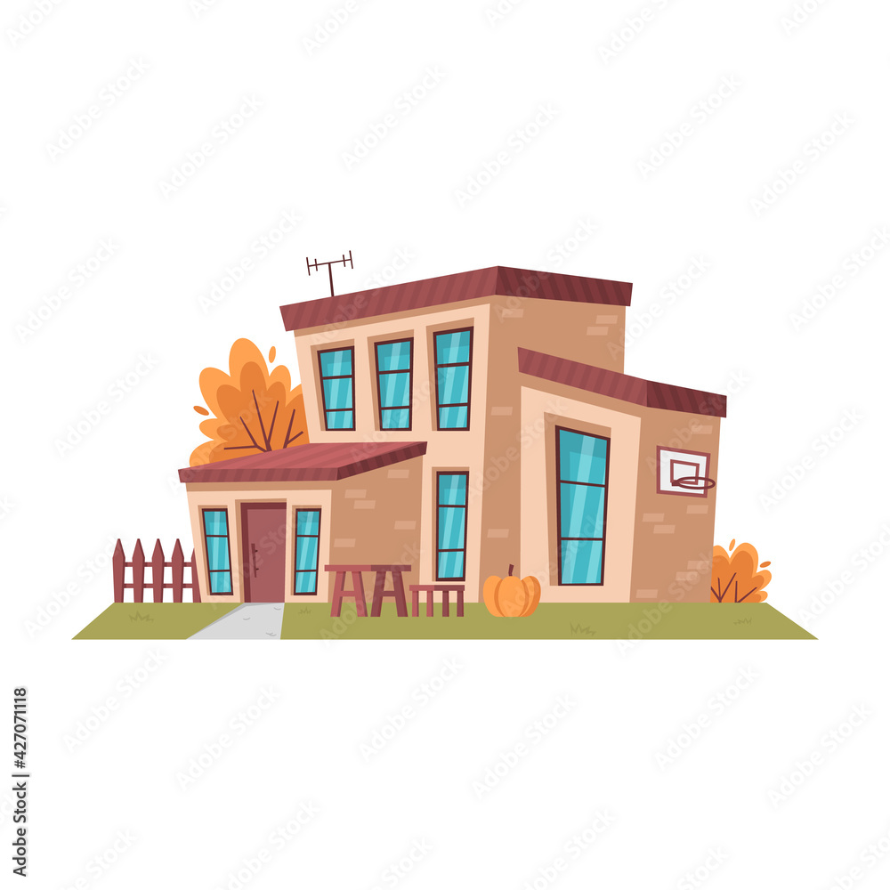 House vector cartoon icon. Vector illustration house on white background. Isolated cartoon illustration icon of apartment.