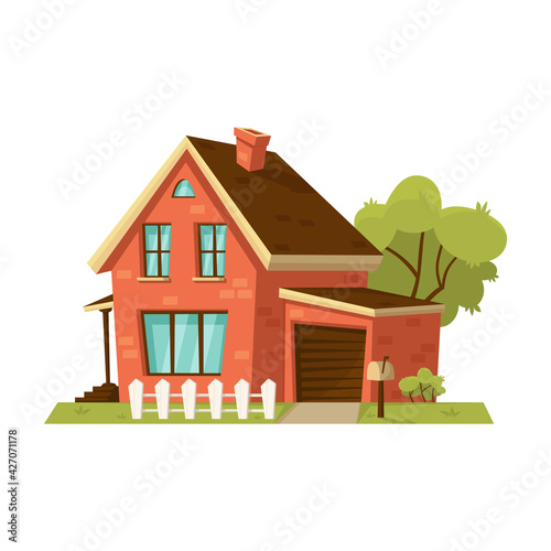 House vector cartoon icon. Vector illustration house on white background. Isolated cartoon illustration icon of apartment.