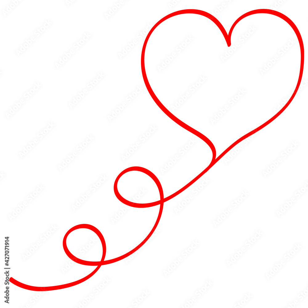 Red heart - symbol of lovers, flat doodle cartoon vector. Mother's Day is an icon for the holiday.