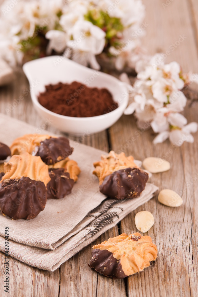 Butter cookies with chocolate. Butter cookies with chocolate.