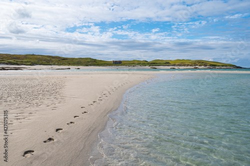 Footprints on Scottish Beach by Sea © Chris