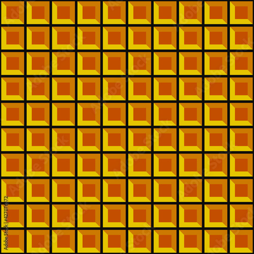 Yellow gold cells. Vector same tile pattern.