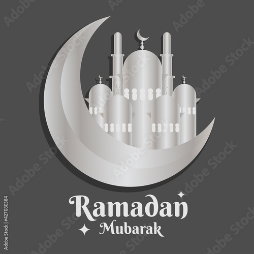 Ramadan Mubarak poster, flyer design template, Ramzan banner vector