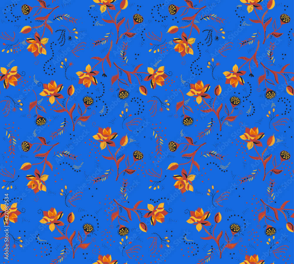Seamless ethnic floral print design Seamless ethnic floral print design