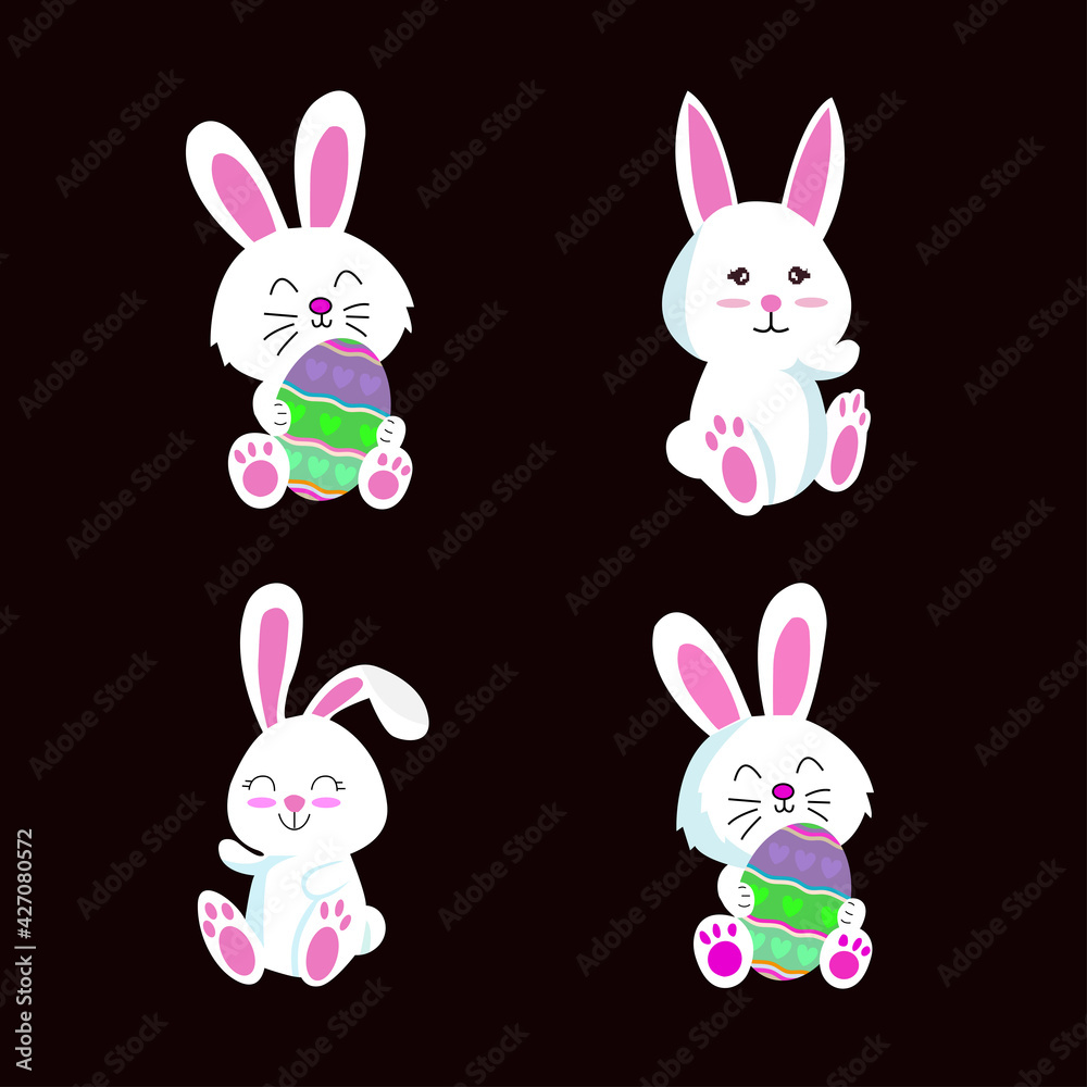 Obraz premium rabbit vector illustration for easter . Easter rabbit, easter Bunny. Vector illustration.