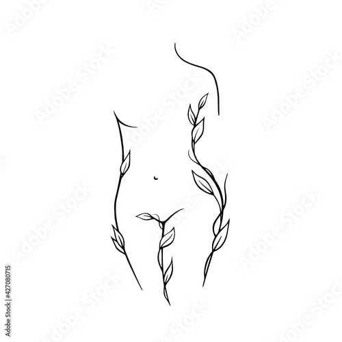 beautiful female figure black and white