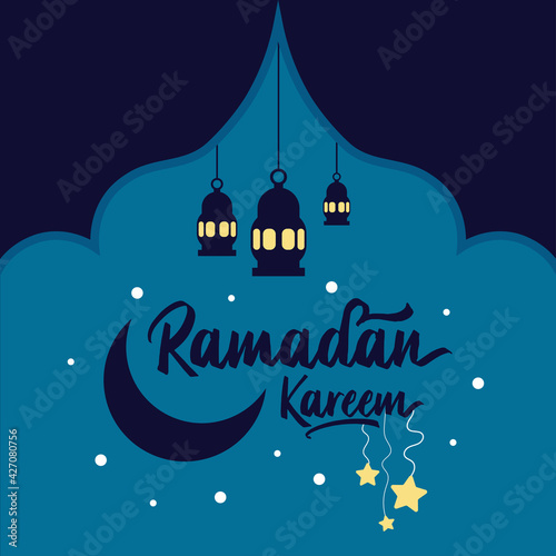 Ramadan Kareem Ramzan poster design greeting card template, vector