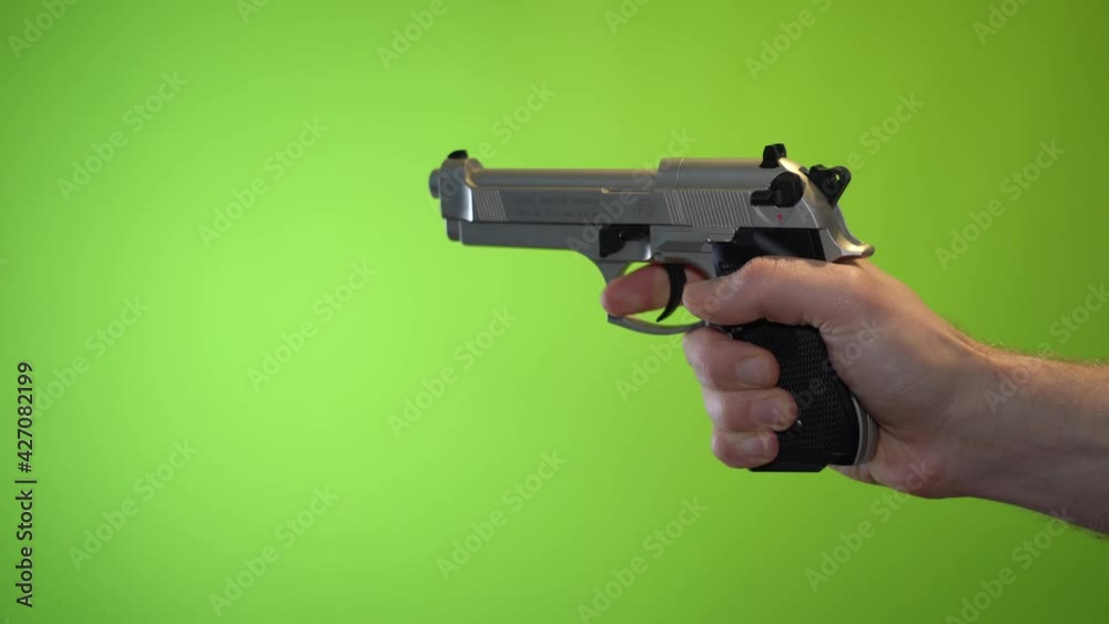 Hand loading and firing blanks pistol with no real fire Hand loading and firing blanks pistol with no real fire