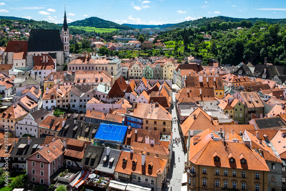 Obraz premium Krumau von oben