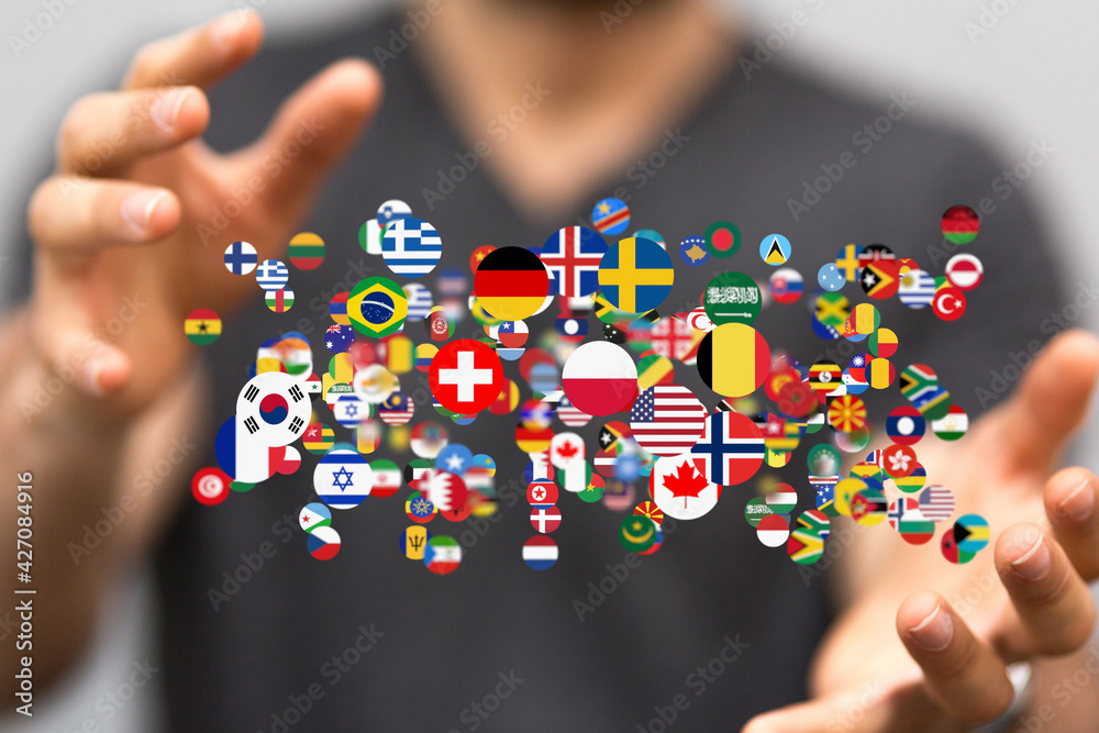 international counties flags - 3D realistic. international counties flags - 3D realistic.