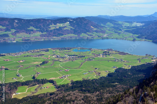 Blick vom Schober auf Mondsee, Oberösterreich, Österreich, Europa - View from Schober to Mondsee, Upper Austria, Austria, Europe photo