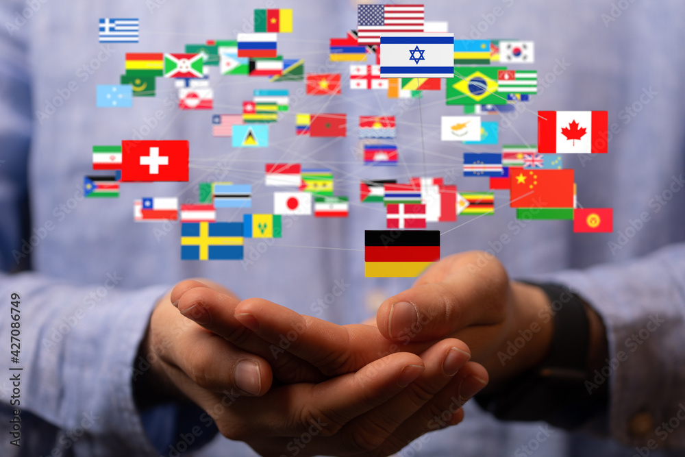 international counties flags - 3D realistic. international counties flags - 3D realistic.