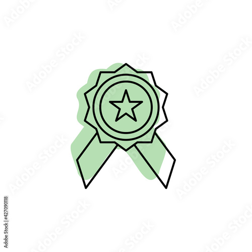 Award, star with color shadow vector icon in awards set