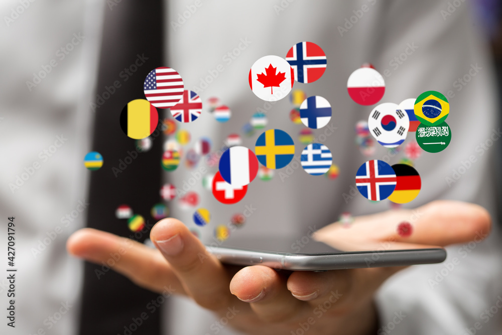 Global communication, international messaging and translation concept Global communication, international messaging and translation concept