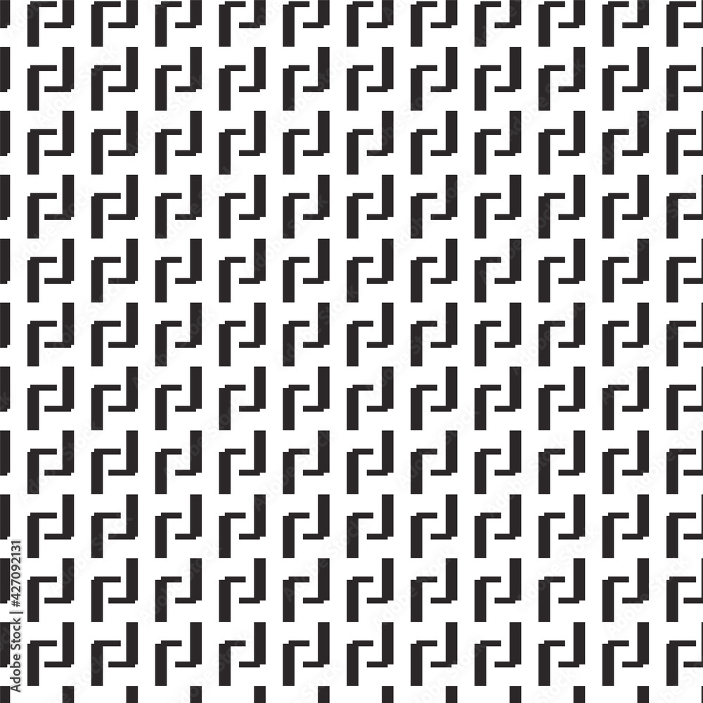 Geometric vector seamless pattern, greek key background, black and white graphic print. Abstract illustration Geometric vector seamless pattern, greek key background, black and white graphic print. Abstract illustration