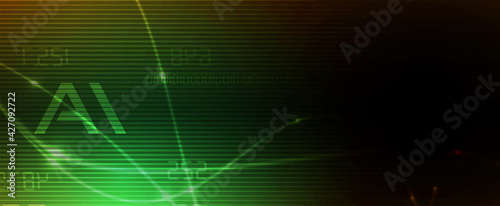 Abstract Artificial intelligence. Cloud computing. Machine learning. Technology web background. Virtual concept