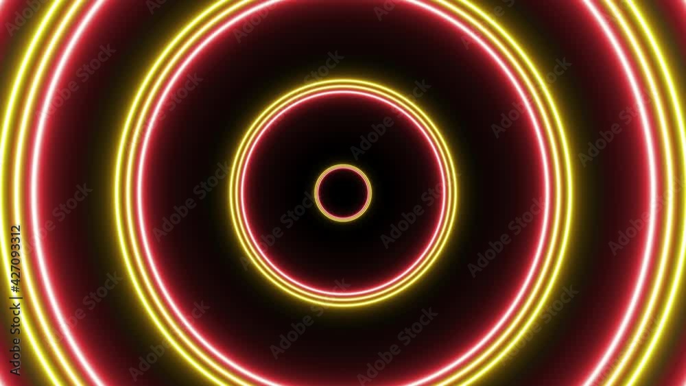 Group of red, orange and yellow circles seamless loop animation on a dark background. Abstract seamless looped futuristic flight in tunnel motion graphic Group of red, orange and yellow circles seamless loop animation on a dark background. Abstract seamless looped futuristic flight in tunnel motion graphic