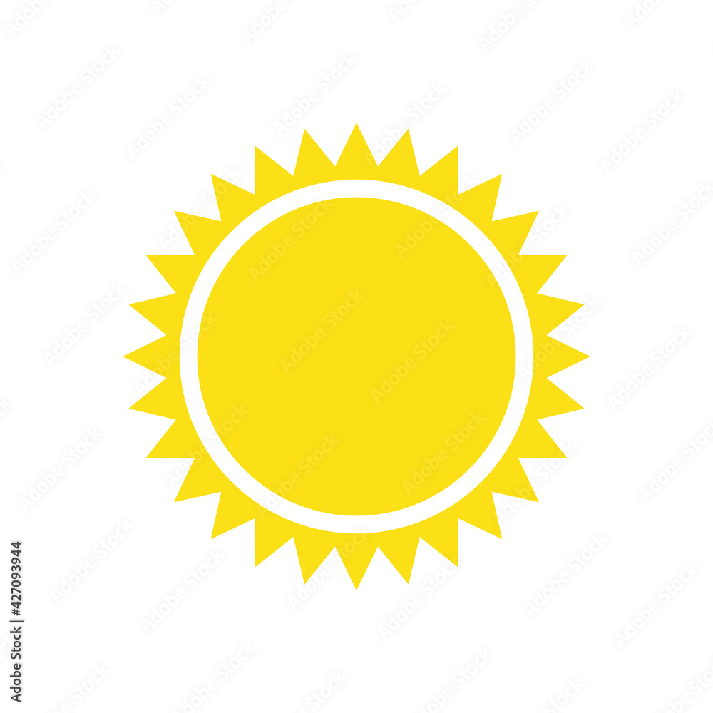 Yellow sun simple flat icon Yellow sun simple flat icon