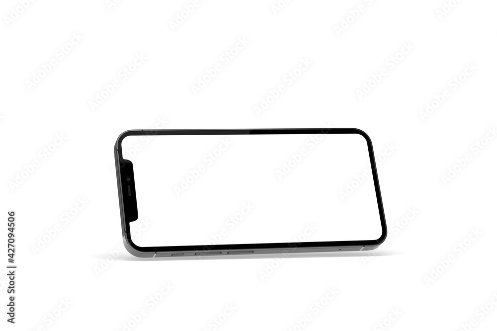Realistic isometric black frameless smartphone mockup perspective 3d Realistic isometric black frameless smartphone mockup perspective 3d