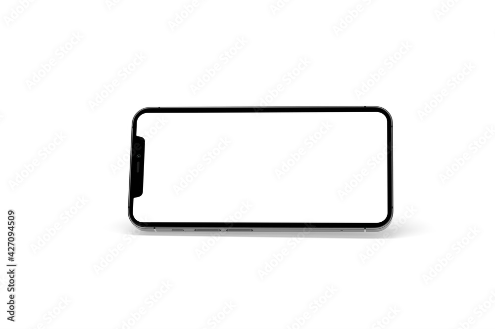 Realistic isometric black frameless smartphone mockup perspective 3d Realistic isometric black frameless smartphone mockup perspective 3d