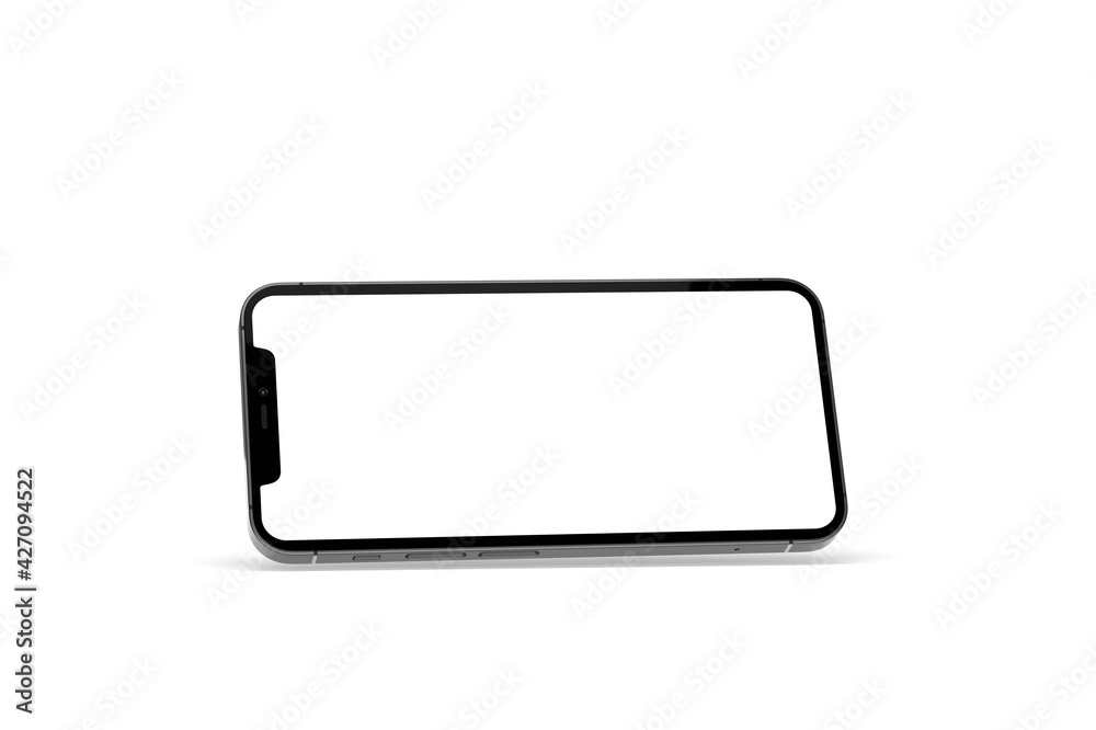 Realistic isometric black frameless smartphone mockup perspective 3d Realistic isometric black frameless smartphone mockup perspective 3d
