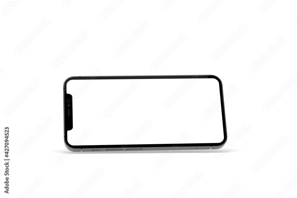 Realistic isometric black frameless smartphone mockup perspective 3d Realistic isometric black frameless smartphone mockup perspective 3d