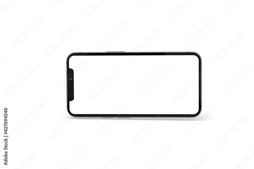 Realistic isometric black frameless smartphone mockup perspective 3d Realistic isometric black frameless smartphone mockup perspective 3d