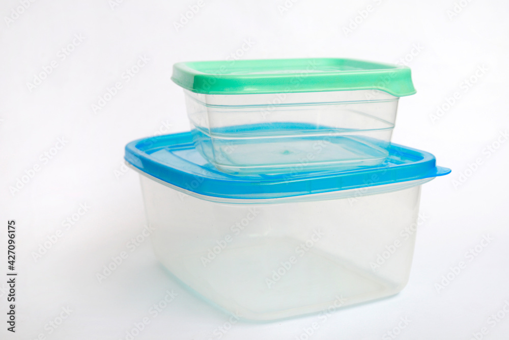 various containers for food storage isolated white background various containers for food storage isolated white background