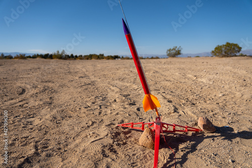 Model rocket ready to rocket