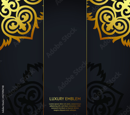 Vector luxury islamic background with mandala. Can be used for jewelry, beauty and fashion industry. Great for logo, monogram, invitation, flyer, menu, brochure, postcard, background. Asian ornament.