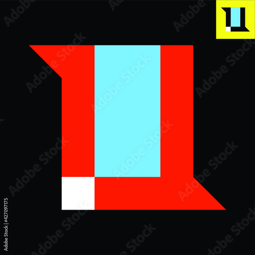 Letter U Logo. Letter U monogram logo design in Bauhaus art style. Vector logo in Eps 8.