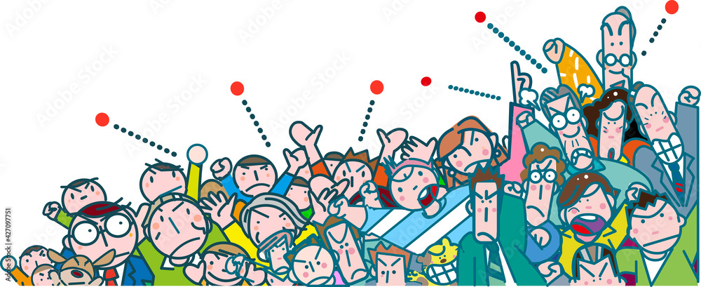 Obraz premium 怒る人々 みんなが怒る！