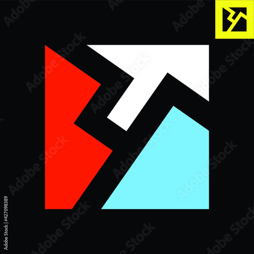 Letter Y Logo. Letter Y monogram logo design in Bauhaus art style. Vector logo in Eps 8.